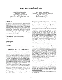 Ants Meeting Algorithms