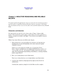 Chapter 3: INDUCTIVE REASONING and RELIABLE BELIEFS