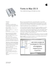 Fonts in Mac OS X Find, Install, and Manage All the Fonts You Need