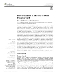 Non-Linearities in Theory-Of-Mind Development
