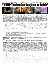 Revelation 5:1-5 and I Saw in the Right Hand of Him That Sat on the Throne a Book Written Within and on the Backside, Sealed with Seven Seals