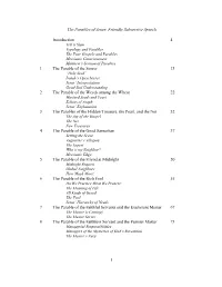 The Parables of Jesus: Friendly Subversive Speech