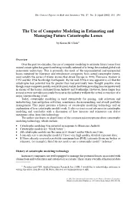 The Use of Computer Modeling in Estimating and Managing Future Catastrophe Losses