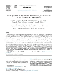 Xenon Systematics of Individual Lunar Zircons, a New Window on the History of the Lunar Surface