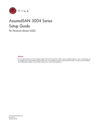 Assuredsan 3004 Series Setup Guide for Firmware Release G222