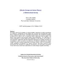 Climate Change and Game Theory