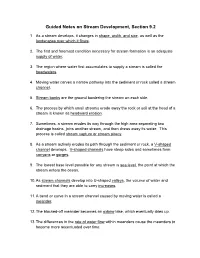 Guided Notes on Stream Development, Section 9.2