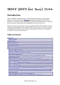 JHDF5 (HDF5 for Java) 19.04