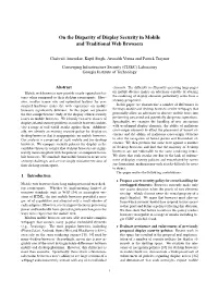On the Disparity of Display Security in Mobile and Traditional Web Browsers