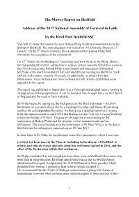 The Mawer Report on Sheffield Address at the 2017 National