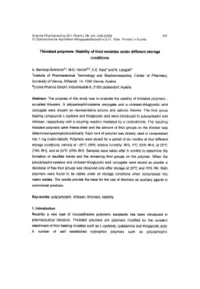 Thiolated Polymers: Stability of Thiol Moieties Under Different Storage Conditions