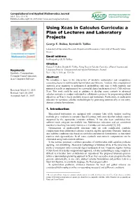 Using Xcas in Calculus Curricula: a Plan of Lectures and Laboratory Projects