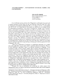 Wittgenstein on Rules, Norms, and Conventions