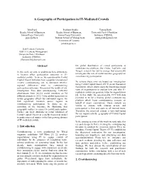 A Geography of Participation in IT-Mediated Crowds