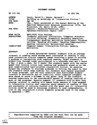 Building an Anthology Of" Interactive Fiction."