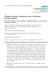 Dominant Strategies of Quantum Games on Quantum Periodic Automata