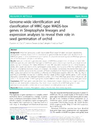 Genome-Wide Identification and Classification of MIKC-Type MADS