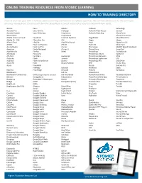 How-To Training Directory Online Training Resources