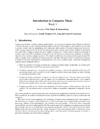 Introduction to Computer Music Week 1