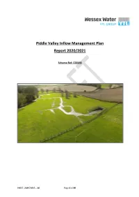 Piddle Valley Inflow Management Plan Report 2020/2021