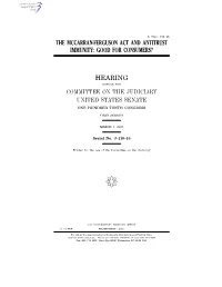 The Mccarran-Ferguson Act and Antitrust Immunity: Good for Consumers?