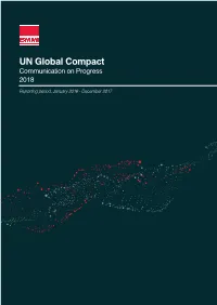 UN Global Compact Communication on Progress 2018