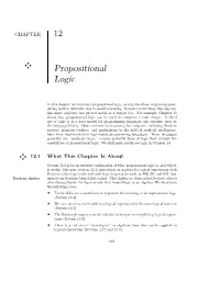 12 Propositional Logic
