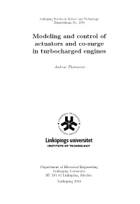 Modeling and Control of Actuators and Co-Surge in Turbocharged Engines
