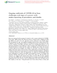 Ongoing Outbreak of COVID-19 in Iran: Challenges and Signs of Concern with Under-Reporting of Prevalence and Deaths