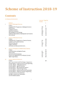 Scheme of Instruction 2018-19