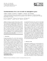 Synchronization of Ice Core Records Via Atmospheric Gases