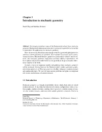 Chapter 1 Introduction to Stochastic Geometry