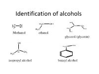 Identification of Alcohols