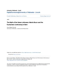 Martin Bucer and the Eucharistic Controversy in Bern