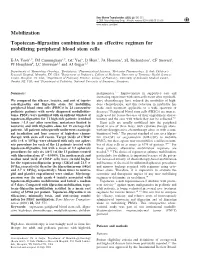 Mobilization Topotecan–Filgrastim Combination Is an Effective Regimen