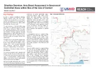 Situation Overview: Area Based Assessment in Government Controlled Areas Within 5Km of the Line of Contact Ukraine, July 2017