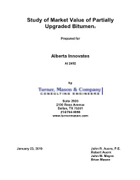 Study of Market Value of Partially Upgraded Bitumen®