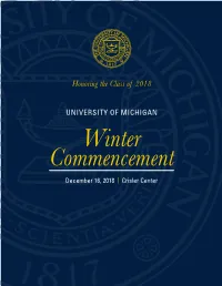 2018 Winter Commencement Program