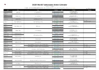 2020 World Taekwondo Event Calendar