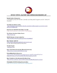Allyship and Antiracism Reading List