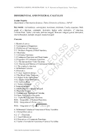 Differential and Integral Calculus - Yoshio Togawa