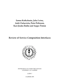 Review of Service Composition Interfaces