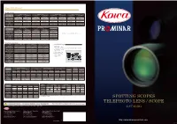 SPOTTING SCOPES TELEPHOTO LENS / SCOPE Before Using the Product, Be Certain to Carefully Read the Instruction Manual