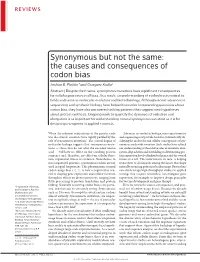 The Causes and Consequences of Codon Bias
