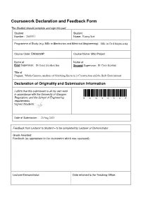 Coursework Declaration and Feedback Form