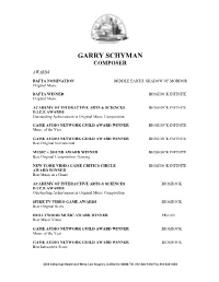 Garry Schyman Composer