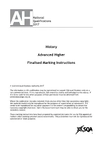 History Advanced Higher Finalised Marking Instructions