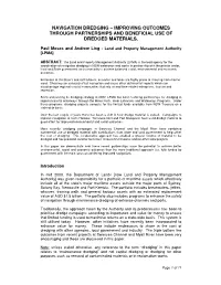 Navigation Dredging – Improving Outcomes Through Partnerships and Beneficial Use of Dredged Materials
