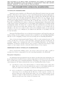 Relationship with Controlling Shareholders
