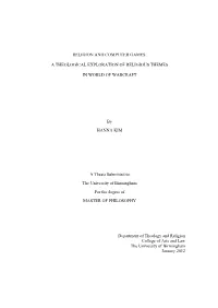Religion and Computer Games: a Theological